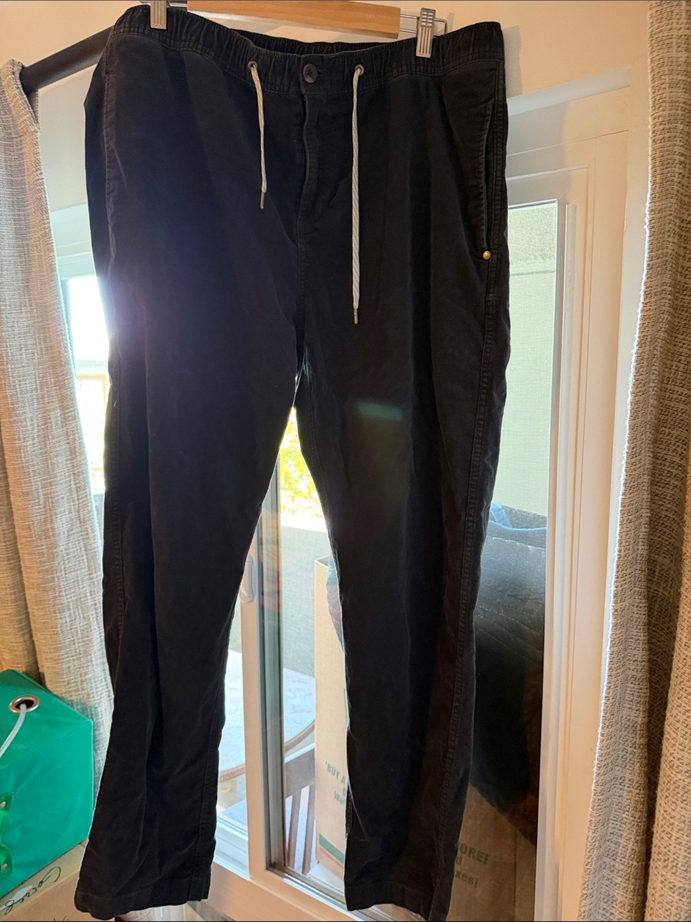 Vuori Gray Black Drawstring Chinos